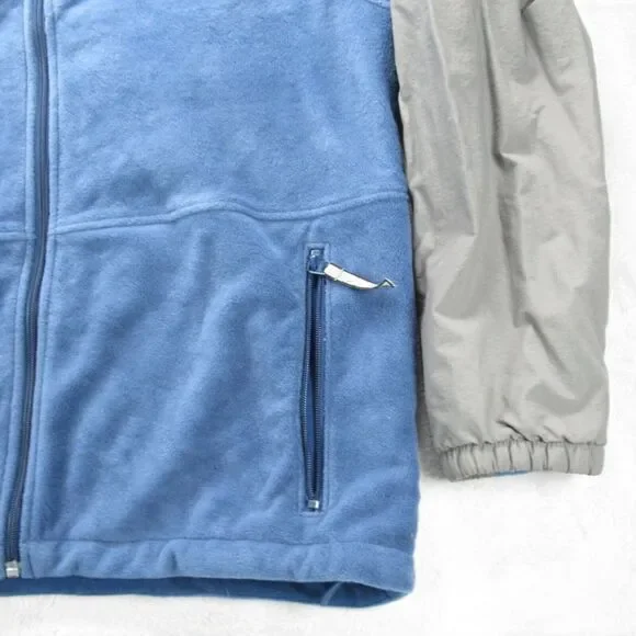 Columbia Jacket Mens Large Blue Colorblock Zip Pockets Soft Full Zip Fleece Hike - Picture 6 of 13